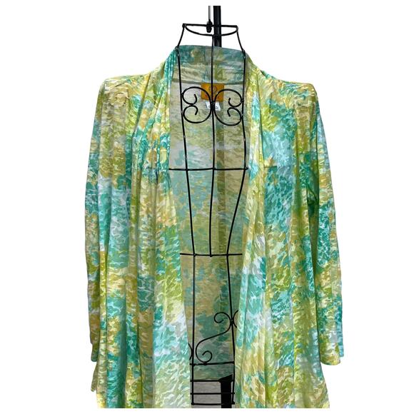 Ruby Rd Open Front Waterfall Drape Cardigan Sweater Jacket Overpiece Size Small - Picture 3 of 9